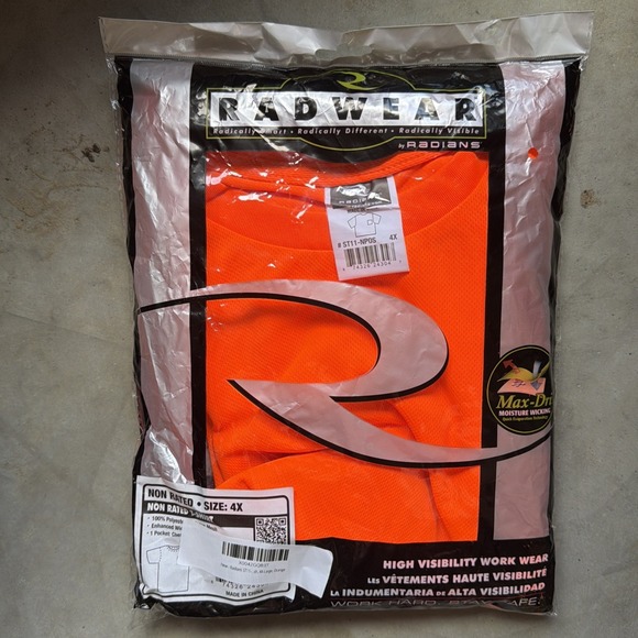 Radians Other - Radians ST11-NPOS-4X Non-Rated Short Sleeve 4X Hi-Vis T-Shirt with Max-Dri